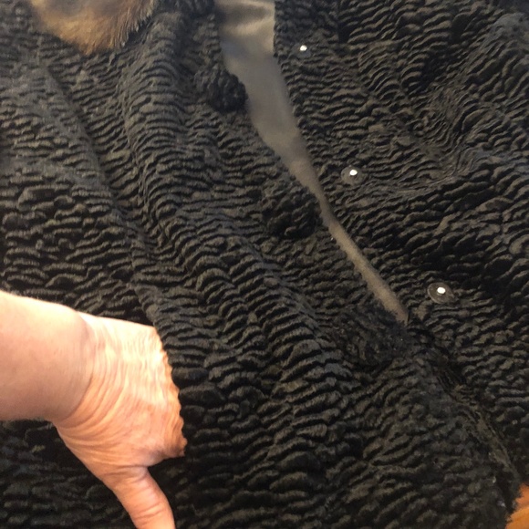 Faux Fur Collar Acetate Velour Evening Coat - Picture 4 of 12